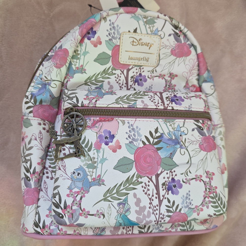 Disney x Loungefly Floral Sleeping beauty Mini Backpack - Pastel Garden